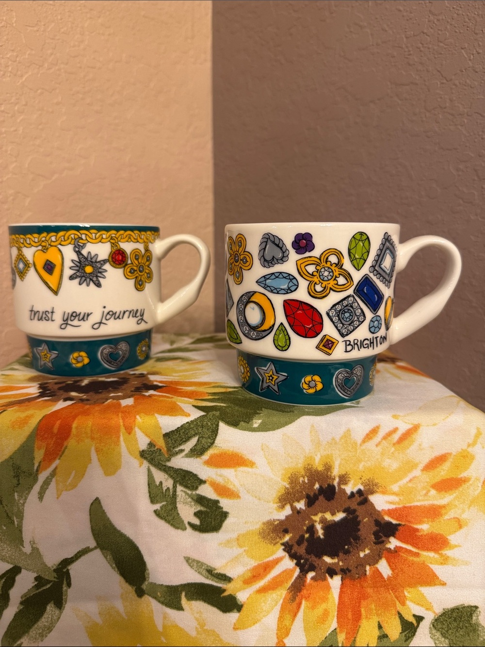 Brighton Trust Journey Jewelry Gemstone Coffee Mugs - Set of 2